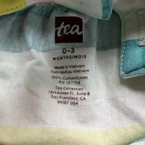 Tea Collection 0-3 Month Striped Bubble Romper - Picture 4 of 4